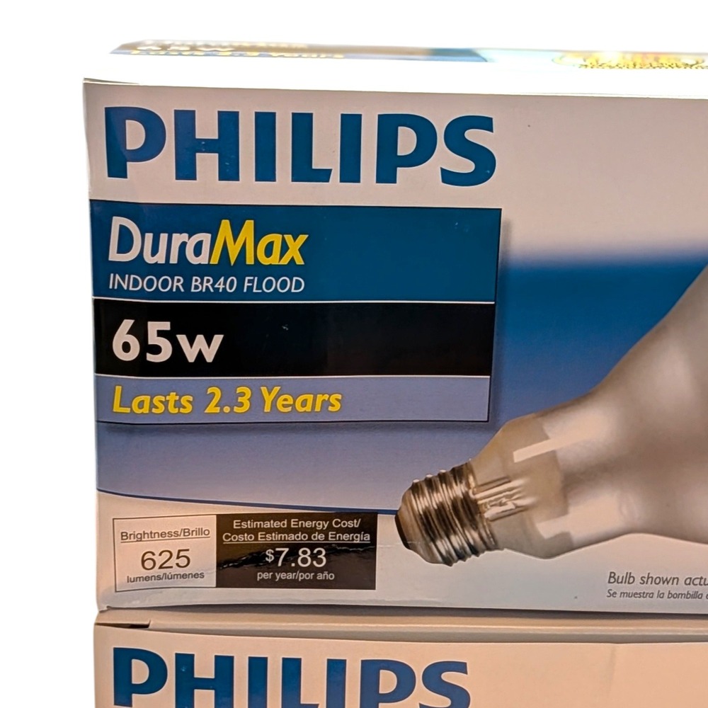 Philips DuraMax 65W Indoor BR40 Flood Light Bulbs 4 Pack Total Medium Base - Picture 2 of 9